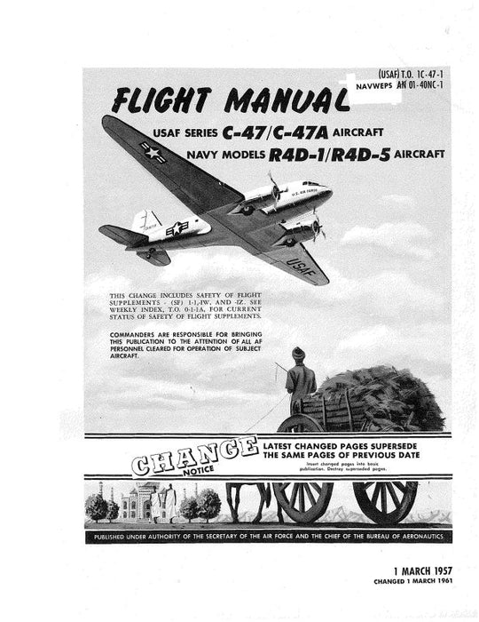 McDonnell Douglas C-47,A Army & R4D-1,5 Navy Pilot's Flight Operating Instructions (01-40NC-1)