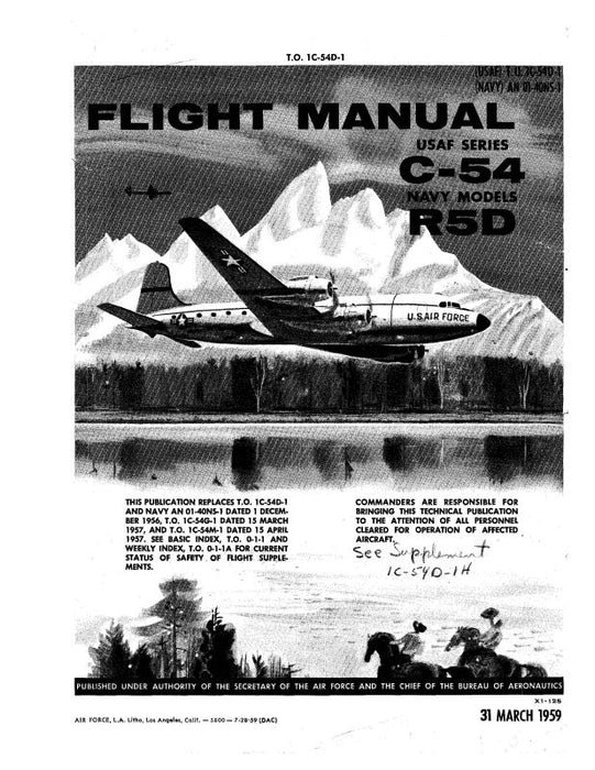 McDonnell Douglas C-54 & R5D-1 1959 Flight Manual (01-40NS-1)