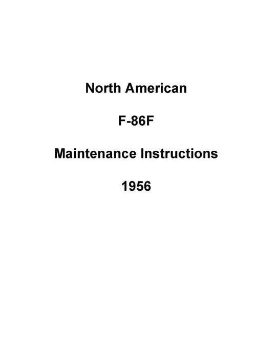 North American F-86F 1956 Maintenance Instructions (1F-86F-2)