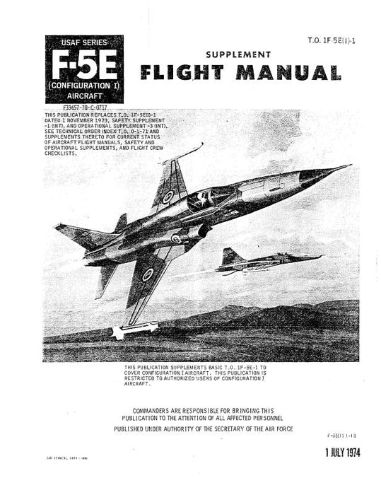 Northrop Aircraft Inc. F-5E 1974 Flight Manual (1F-5E(I)-1)