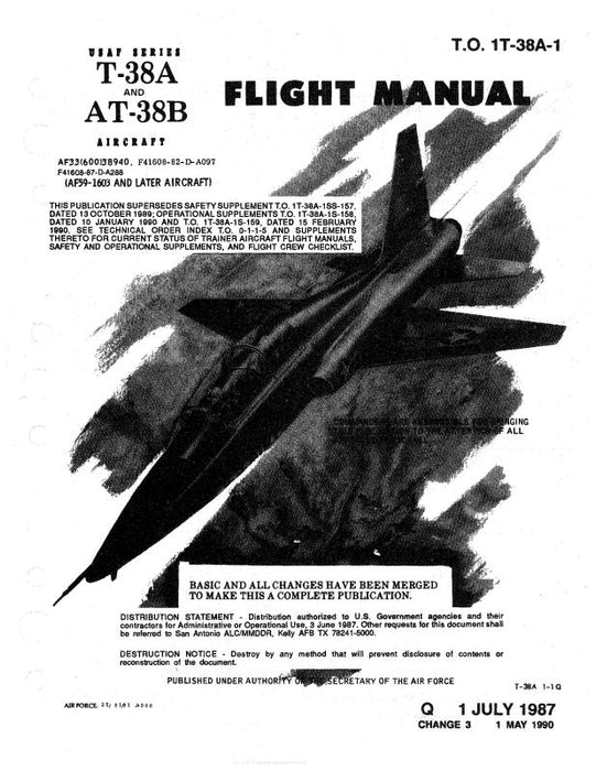 Northrop Aircraft Inc. T-38A & AT-38B 1987 Flight Manual (1T-38A-1-87)