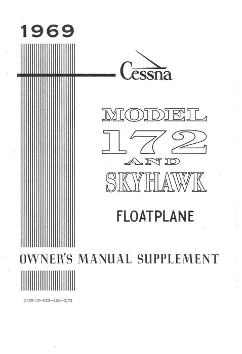 Cessna 172 Floatplane 1969 Owner's Manual Supplement (D709-13-CES-100-3/73)