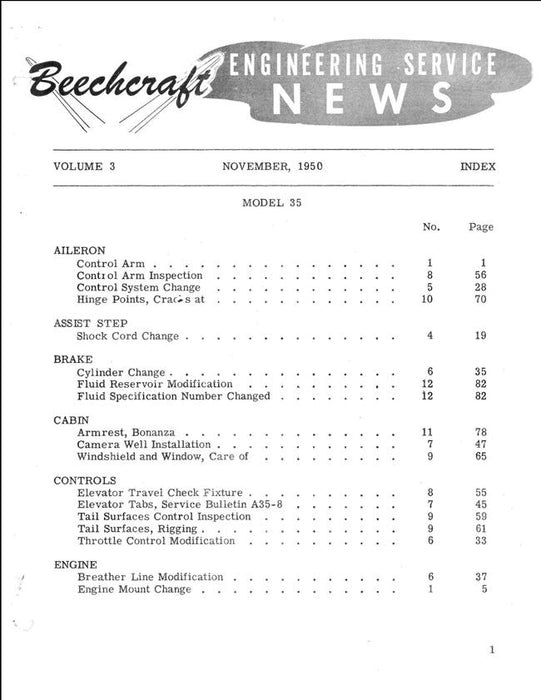 Beech Engineering Service News 1950 Vol III