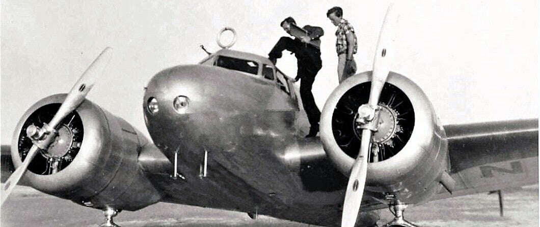 Noonan and Earhart board the Lockheed Electra