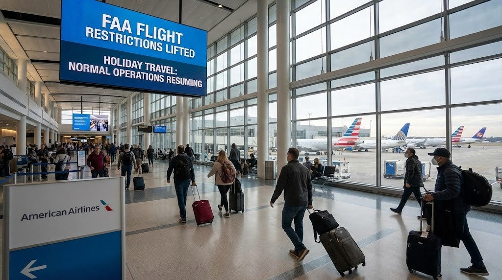✈️ FAA Lifts Flight Restrictions After Shutdown: Air Travel Finally Gets a Breather