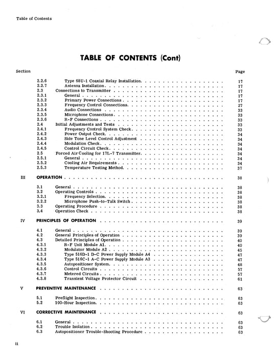 Collins 17L-7 1959 Instruction Book (520-5606-00)