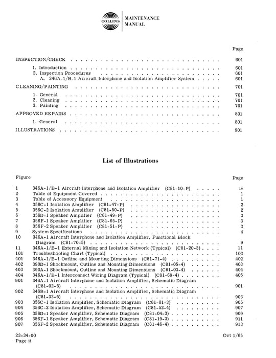 Collins 346A-1-346B-1 Maintenance Manual with Installation Data (520-0758053-001114)