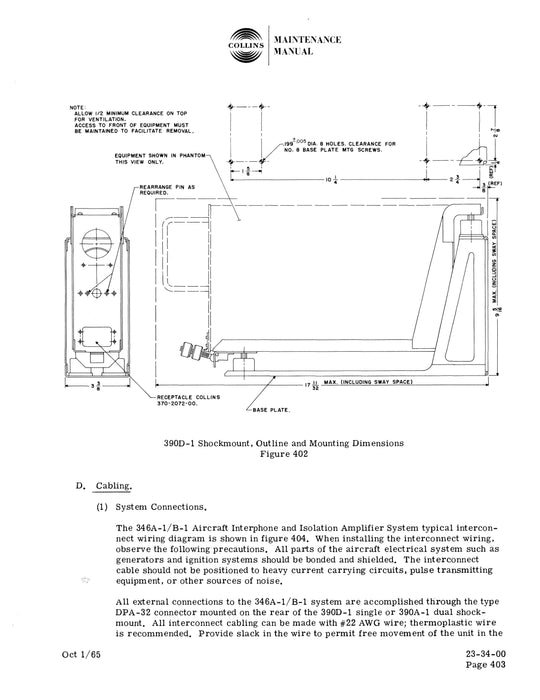 Collins 346A-1-346B-1 Maintenance Manual with Installation Data (520-0758053-001114)