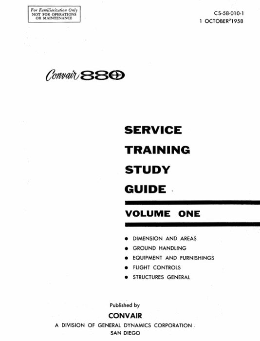 Trans World Airlines Convair 880 Training Study Guide (Trans World Airlines)