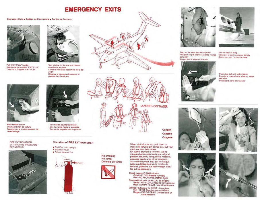 Beech King Air B200 Passenger Briefing Cards