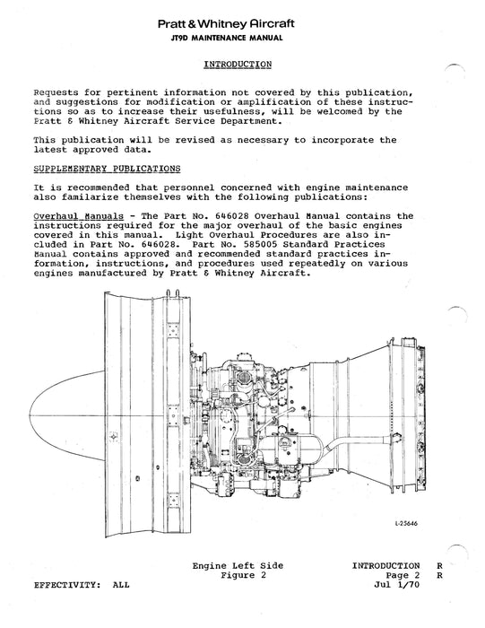 Pratt & Whitney Aircraft JT9D 1967 Maintenance Manual (646027)