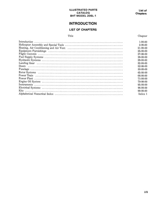 Bell Helicopter 206L-1 1981 Helicopter Illustrated Parts Catalog
