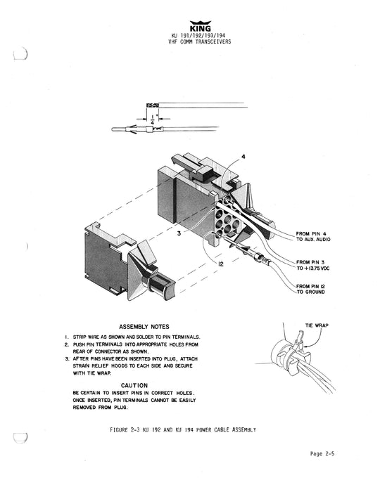 King KU191,192,193,194 VHF COM Tranceivers Maintenance-Installation (006-0151-00)