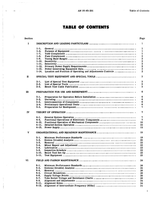 Learjet ADF-12,12B 1953 Maintenance Instructions Handbook (16-45-201)
