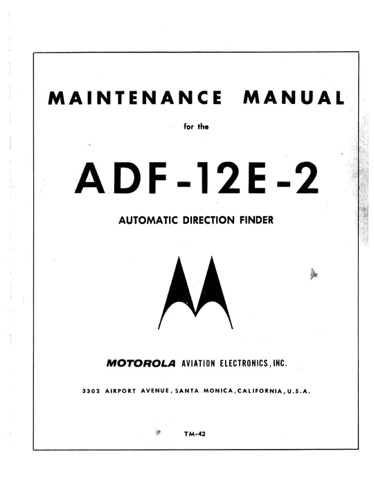 Learjet ADF-12E-2 Series Maintenance Manual (TM-42)