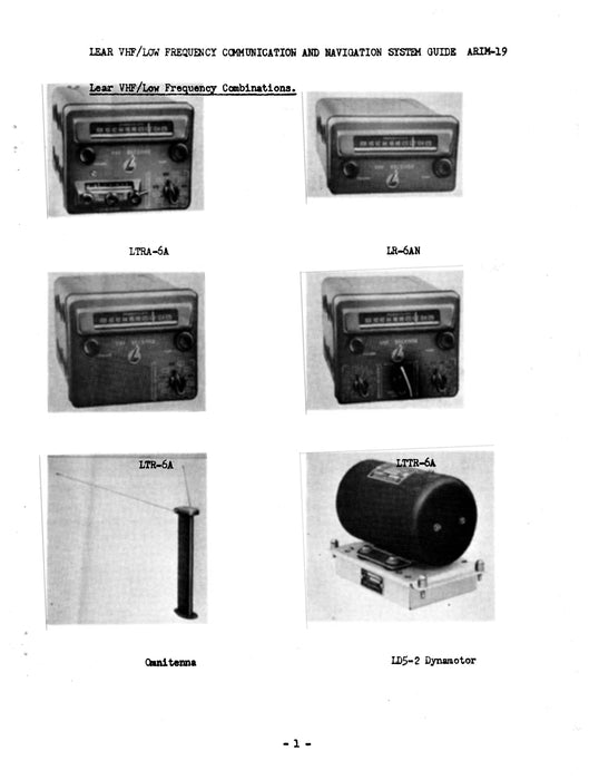 Learjet VHF-LF Combinations Installation Manual (ARIM-19)