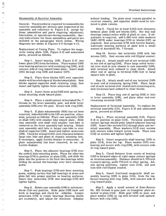 Aircraft Radio Corporation ARC 210 VHF Navigation Equipment Overhaul Instructions 7010108