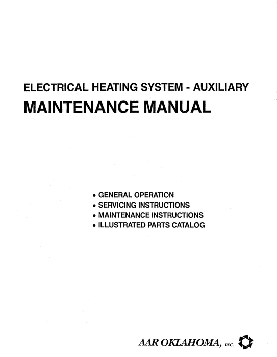 AAR Oklahoma Electrical Heating System - Auxiliary Maintenance Manual (AAELECTRICAL-M-C)