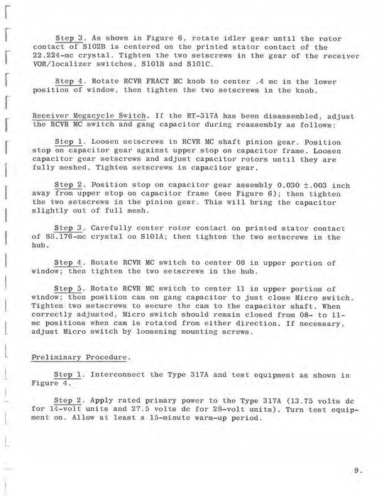 Aircraft Radio Corporation ARC 317A Communication Navigation Set Adjustment & Alignment Manual (ARC317A-AA-C)