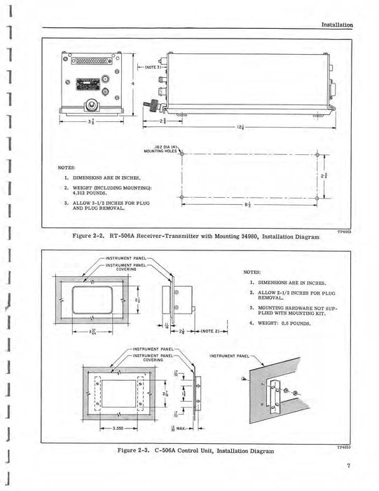 Aircraft Radio Corporation ARC 506A ATC Transponder Set Installation & Operation Instructions (AR506A-IN-C)
