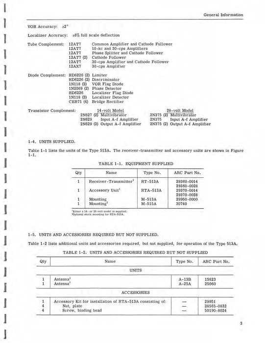 Aircraft Radio Corporation ARC 513A Communication Navigation Set Instruction Book (AR513A-IN-C)