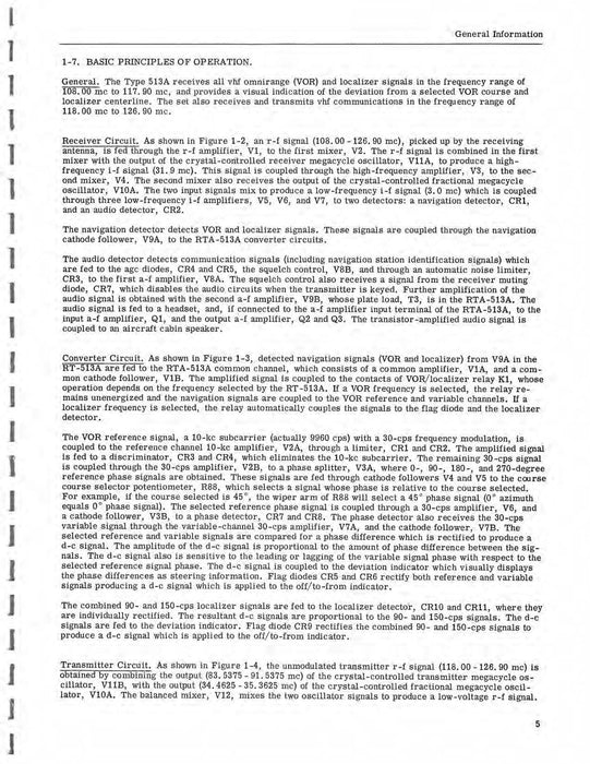 Aircraft Radio Corporation ARC 513A Communication Navigation Set Instruction Book (AR513A-IN-C)
