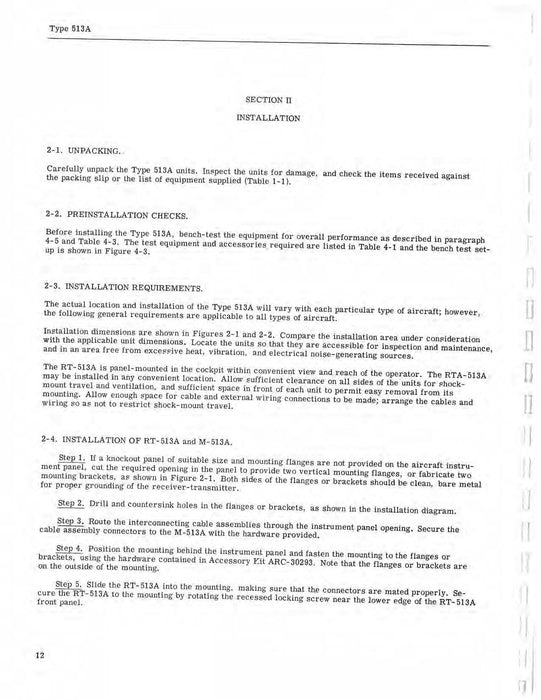 Aircraft Radio Corporation ARC 513A Communication Navigation Set Instruction Book (AR513A-IN-C)