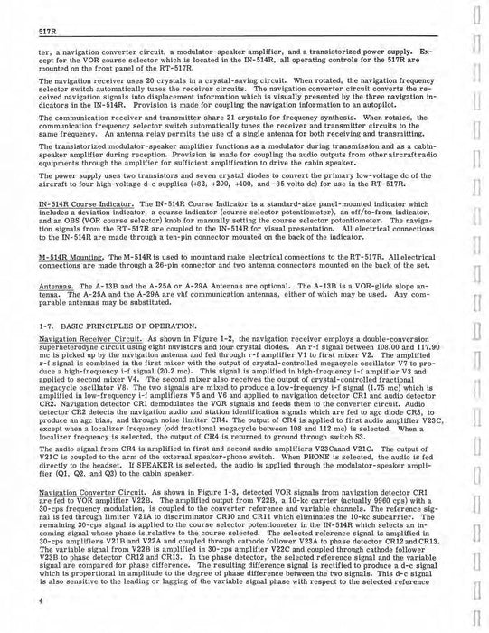 Aircraft Radio Corporation ARC 517R Communication Navigation Set Instruction Book (ARC517R-IN-C)