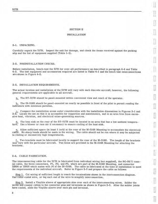 Aircraft Radio Corporation ARC 517R Communication Navigation Set Instruction Book (ARC517R-IN-C)