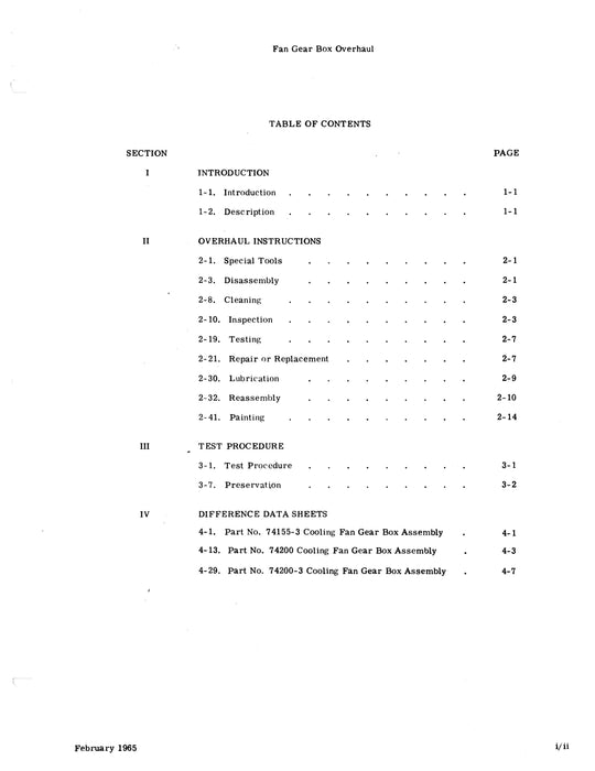 Hiller UH-12E, UH12-L Cooling Fan Gear Box Assembly 1981 Overhaul Manual (Part Nos. 74155-3, 74180, 74200, 74200-3)