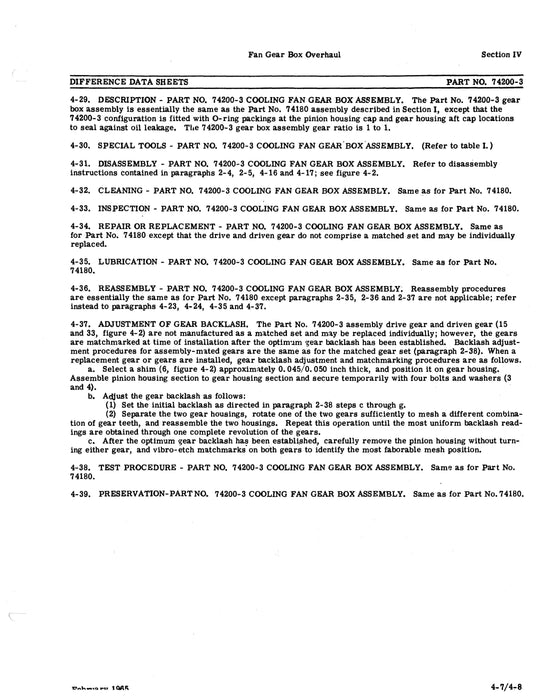 Hiller UH-12E, UH12-L Cooling Fan Gear Box Assembly 1981 Overhaul Manual (Part Nos. 74155-3, 74180, 74200, 74200-3)