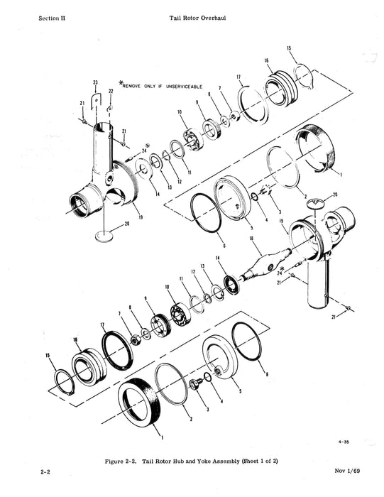 Hiller UH-12E, UH-12L Tail Rotor Assembly 1981 Overhaul Manual (Part Nos. 55044, 55044-5, 55044-9, 55044-15)