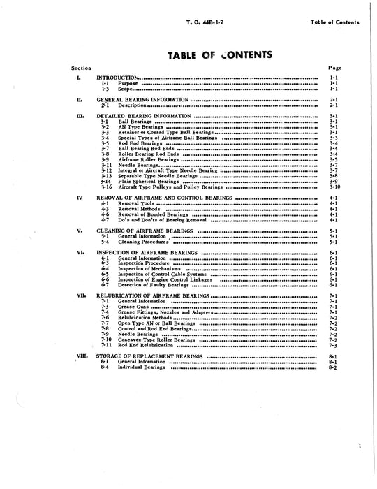 USAF Airframe Antifriction Bearings General Maintenance Instructions Manual T.O. 44B-1-2 (T.O. 44B-1-2)