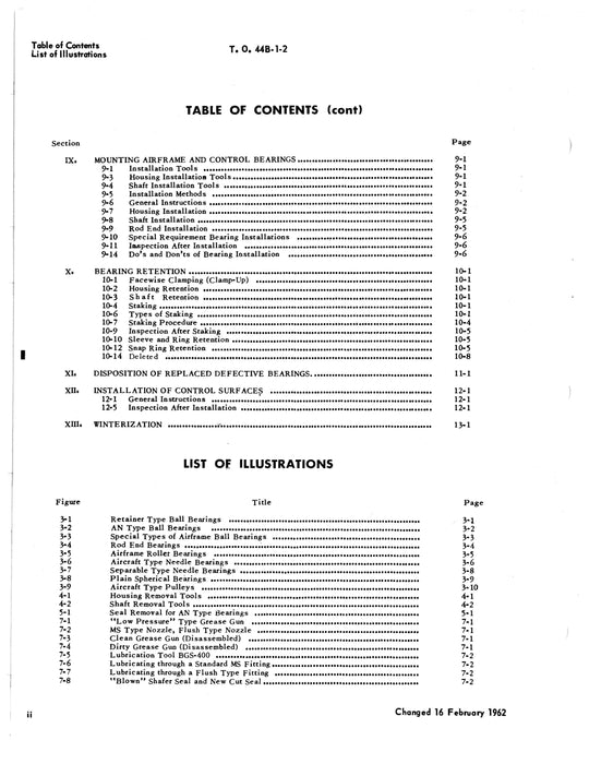 USAF Airframe Antifriction Bearings General Maintenance Instructions Manual T.O. 44B-1-2 (T.O. 44B-1-2)