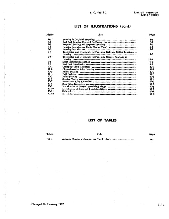 USAF Airframe Antifriction Bearings General Maintenance Instructions Manual T.O. 44B-1-2 (T.O. 44B-1-2)