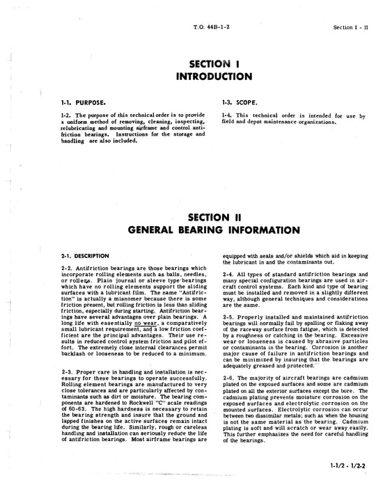 USAF Airframe Antifriction Bearings General Maintenance Instructions Manual T.O. 44B-1-2 (T.O. 44B-1-2)