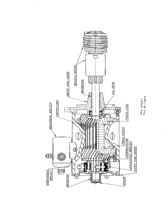 Auto-Lite Starting Motor for Air Cooled Motors MZ-4087, MBG-4009 Service Information Manual (MZ-4087, MBG-4009)