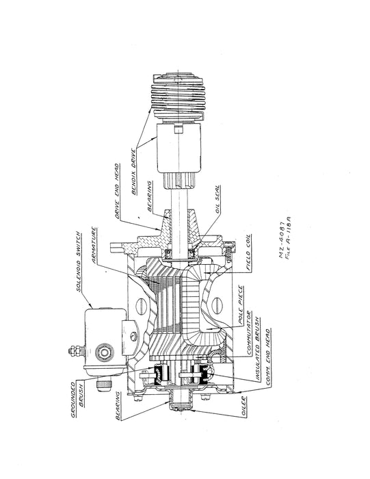 Auto-Lite Starting Motor for Air Cooled Motors MZ-4087, MBG-4009 Service Information Manual (MZ-4087, MBG-4009)