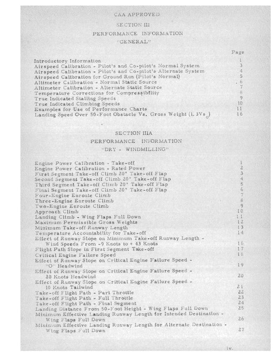 Douglas DC-7B 1956 Flight Manual