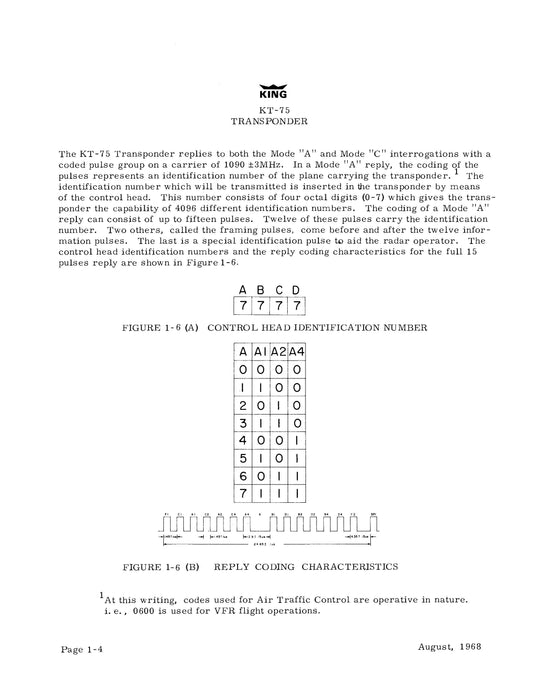 King KT-75, KT-75R Transponder Installation Manual (006-0041-00)