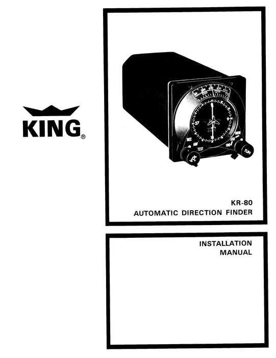 King KR-80 Automatic Direction Finder Installation Manual