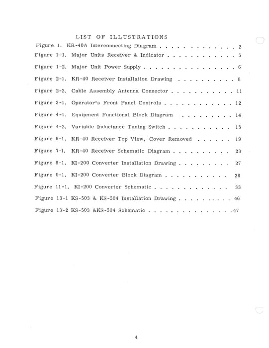 King KR-40 Nav Receiver Instruction Manual