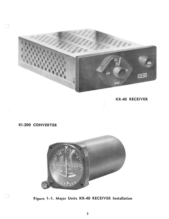 King KR-40 Nav Receiver Instruction Manual