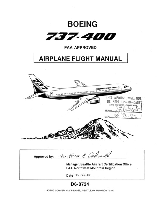 Boeing 737-400 FAA Approved 1988 Airplane Flight Manual (2 Vol Set)
