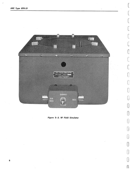 Aircraft Radio Corporation ARC BTK-21 Bench Test Kit Instruction Book (ARBTK21-IN-C)