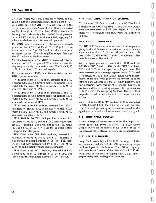 Aircraft Radio Corporation ARC BTK-21 Bench Test Kit Instruction Book (ARBTK21-IN-C)