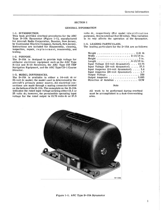 Aircraft Radio Corporation ARC D-10A Overhaul Instructions & Parts Catalog