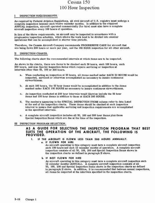 Cessna 150 100 Hour Inspection Form Inspection Forms