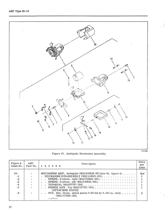 Aircraft Radio Corporation ARC IN-10 Course Indicator1958 Overhaul Instructions & Parts Catalog