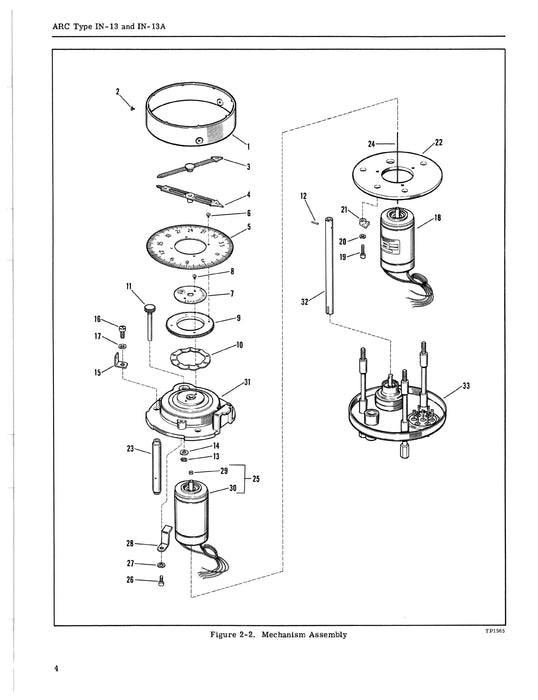 Aircraft Radio Corporation ARC IN-13 & IN-13A Indicator Overhaul Instructions & Parts Catalog (ARIN13,A-OH-P-C)